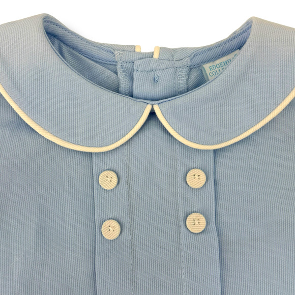 Edgehill Collection Peter Pan Collar Shirt Shorts 2pc Set Boys Sz 12 Mos Blue - Picture 2 of 5